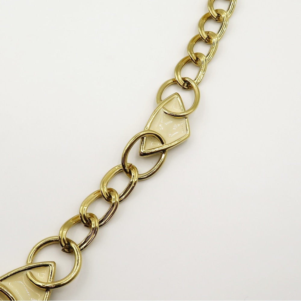 Kunio Matsumoto Trifari TM vintage gold tone enamel chunky necklace & bracelet - Picture 7 of 16